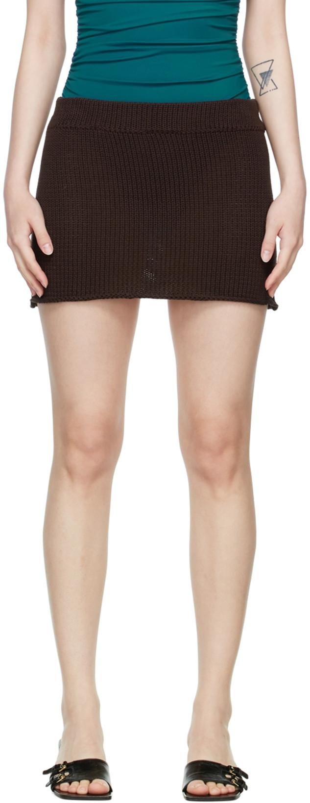 SSENSE Exclusive Brown Cotton Mini Skirt by BELLE THE LABEL