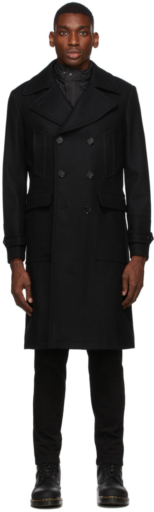 Black Wool New Milford Coat by BELSTAFF