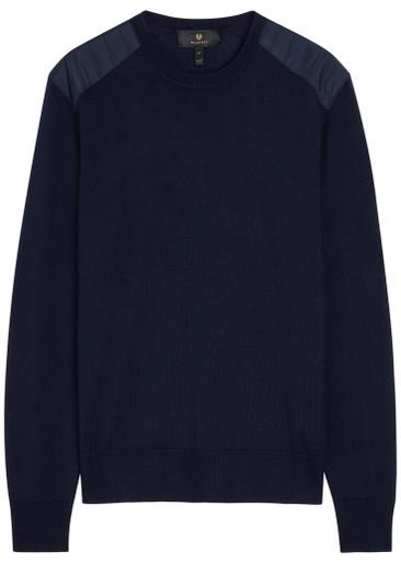 Kerrigan panelled shoulders wool-blend jumper by BELSTAFF