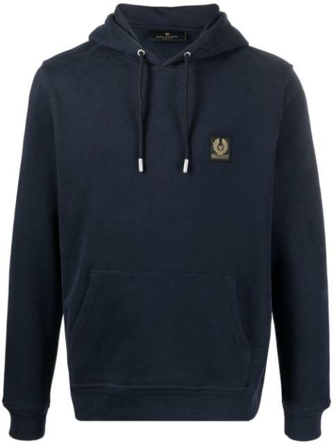 logo-patch cotton hoodie by BELSTAFF