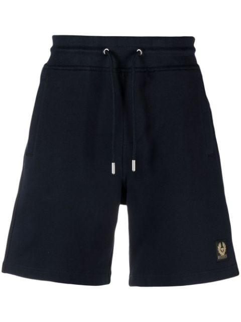 logo-patch cotton track shorts by BELSTAFF