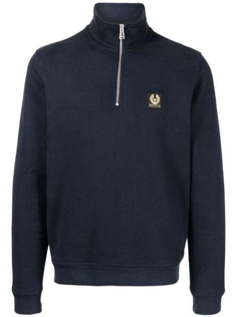 logo-patch short-zip sweatshirt by BELSTAFF