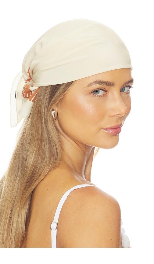 BEMBIEN Concha Large Scarf in Beige,Tangerine by BEMBIEN