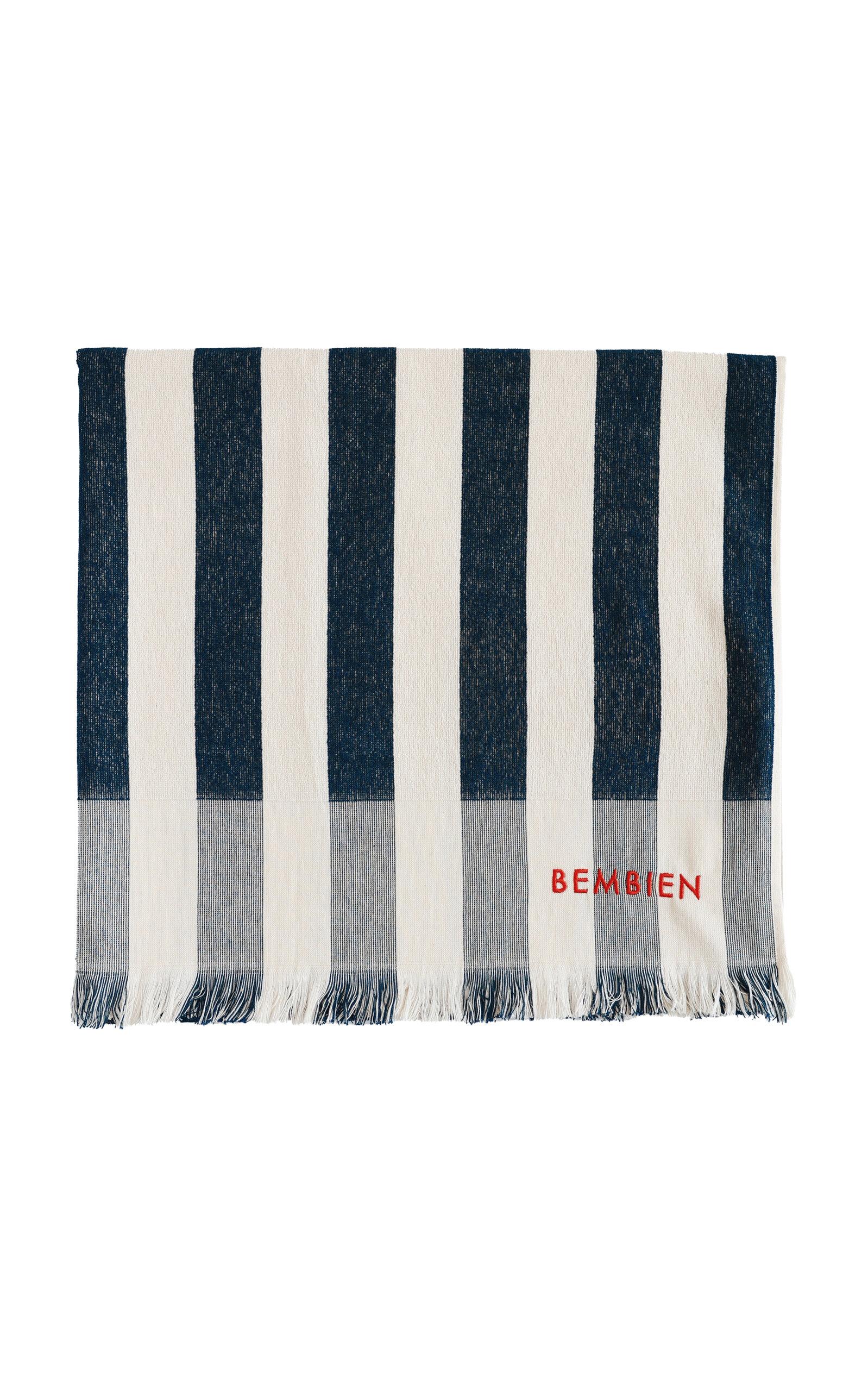 Bembien - Plage Striped Cotton Towel - Blue - Moda Operandi by BEMBIEN