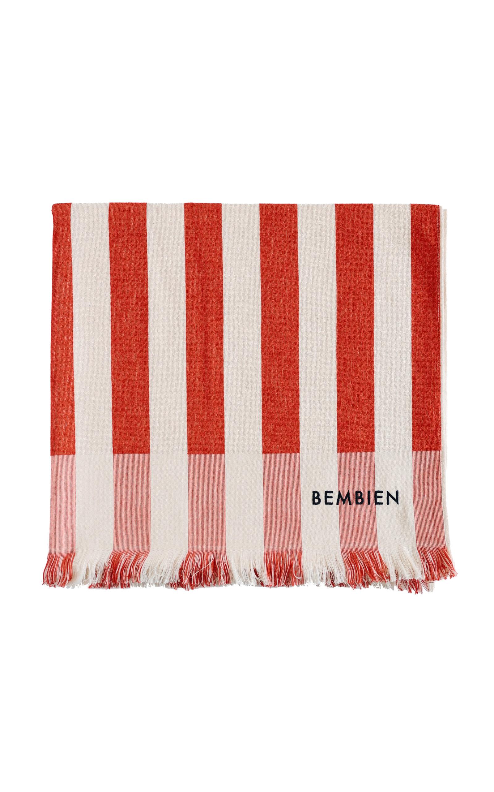 Bembien - Plage Striped Cotton Towel - Red - Moda Operandi by BEMBIEN
