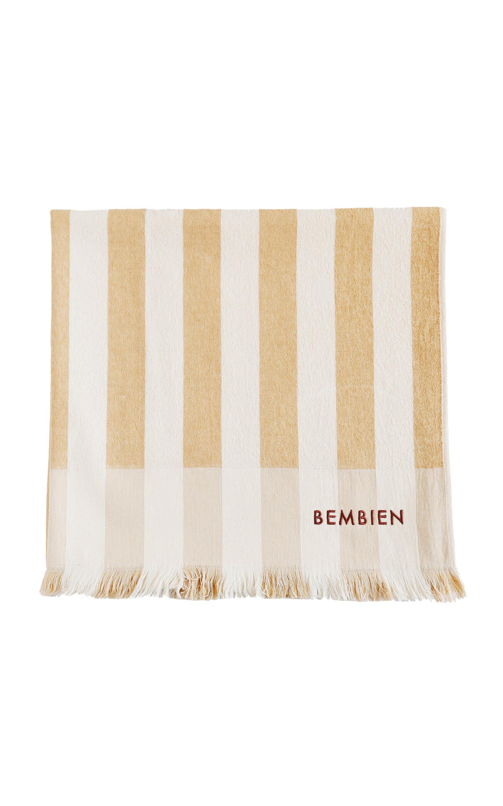 Bembien - Plage Striped Cotton Towel - Yellow - Moda Operandi by BEMBIEN