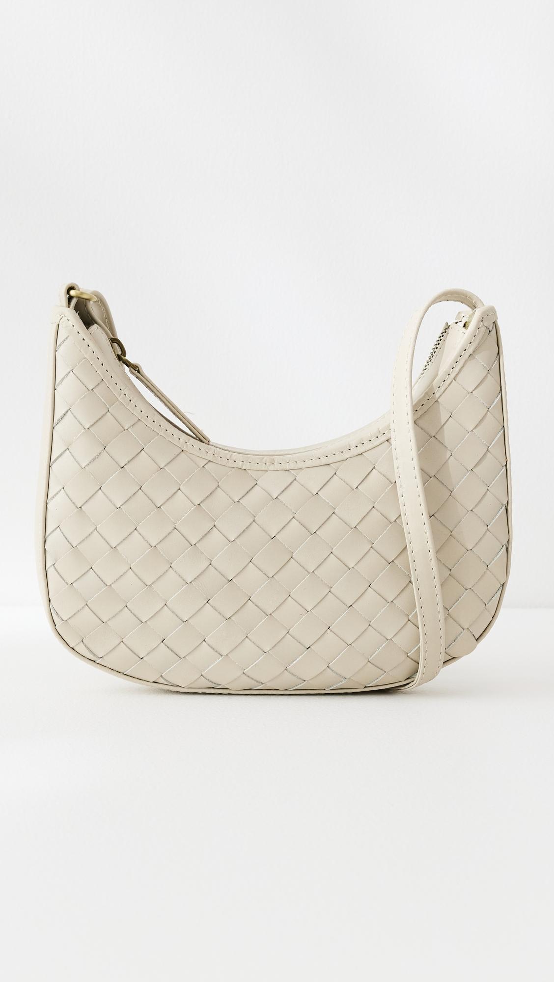 Mini Sling Carr Weave Cream Bag by BEMBIEN