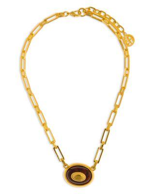 Tortoiseshell Look Pendant Necklace by BEN AMUN