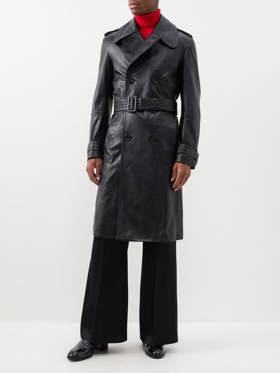 Helmut double-breasted leather overcoat by BEN COBB X TIGER OF SWEDEN
