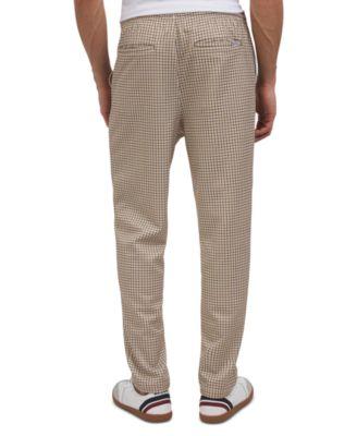 Men's Regular-Fit Houndstooth Check Tricot Track Pants by BEN SHERMAN
