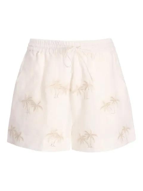 palm-tree linen shorts by BENARAS BY CITRUS