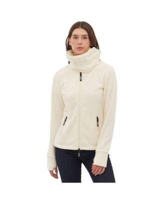 Funnel Microfleece Zip-Up Wrap Neck Sweater by BENCH DNA