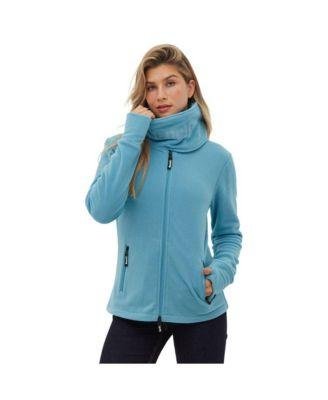 Funnel Microfleece Zip-Up Wrap Neck Sweater by BENCH DNA