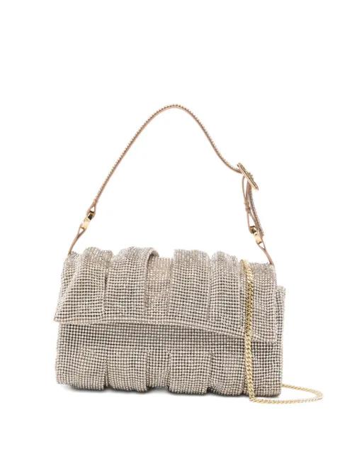 crystal-embellished pleated shoulder bag by BENEDETTA BRUZZICHES