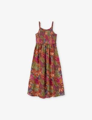 Floral Smocked Woven Maxi Dress 6-13 Years by BENETTON