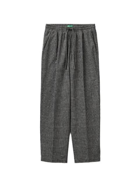Prince of Wales check-pattern straight-leg trousers by BENETTON
