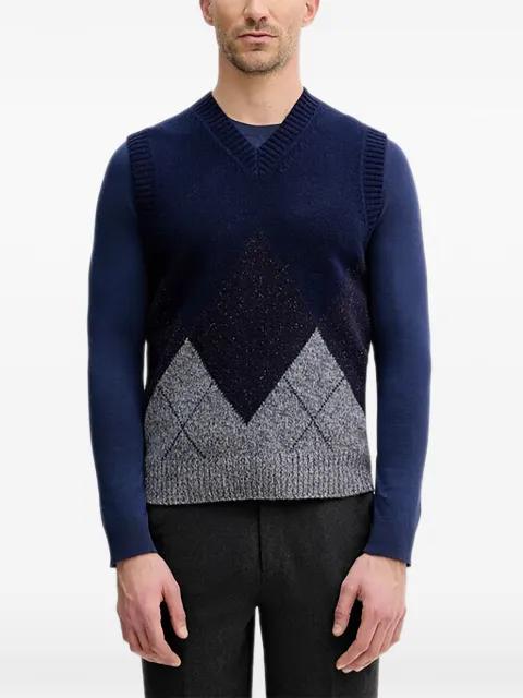 argyle v-neck knitwear by BENETTON