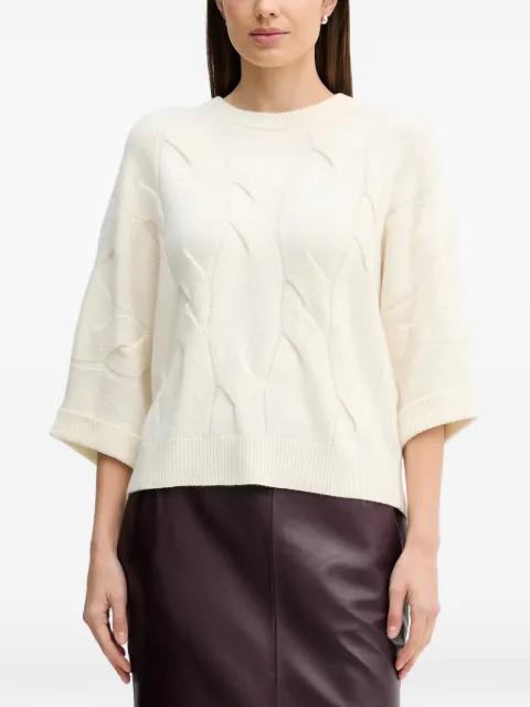 cable-knit crew-neck sweater by BENETTON
