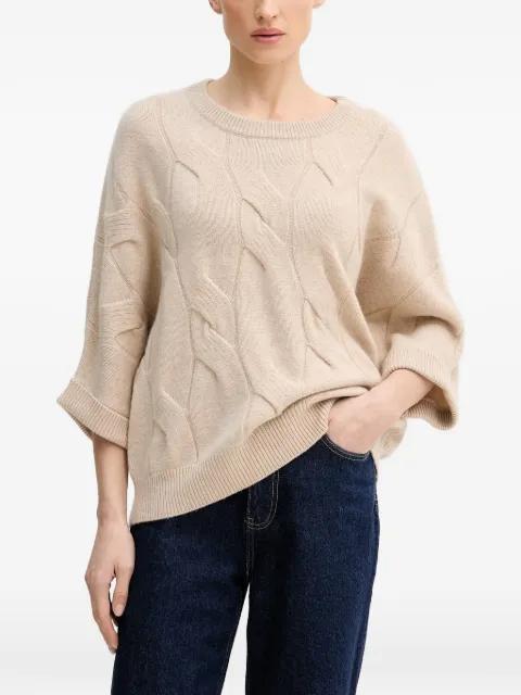 cable-knit crew-neck sweater by BENETTON