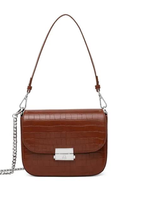 croc embossed chain shoulder bag by BENETTON