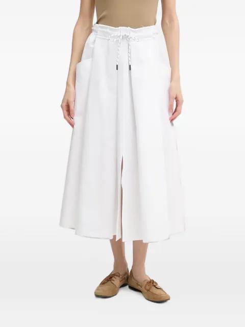 drawstring-waist pocketed midi skirt by BENETTON