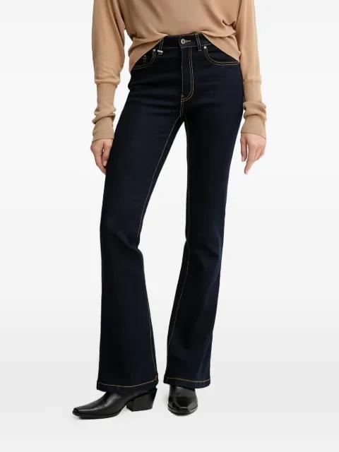 flared contrast-stitch jeans by BENETTON