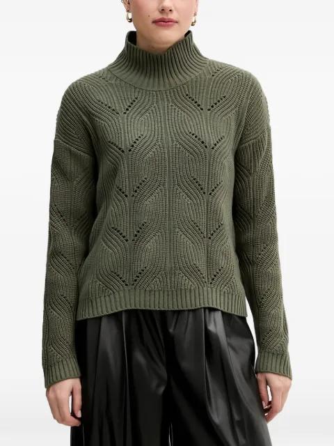 openwork high-neck sweater by BENETTON