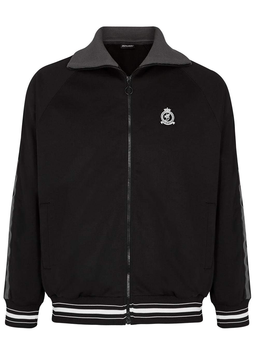 Black logo jersey track jacket by BENJART