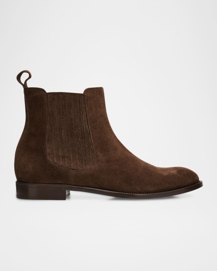 Men's Suede Paneled-Gore Chelsea Boots by BERGDORF GOODMAN