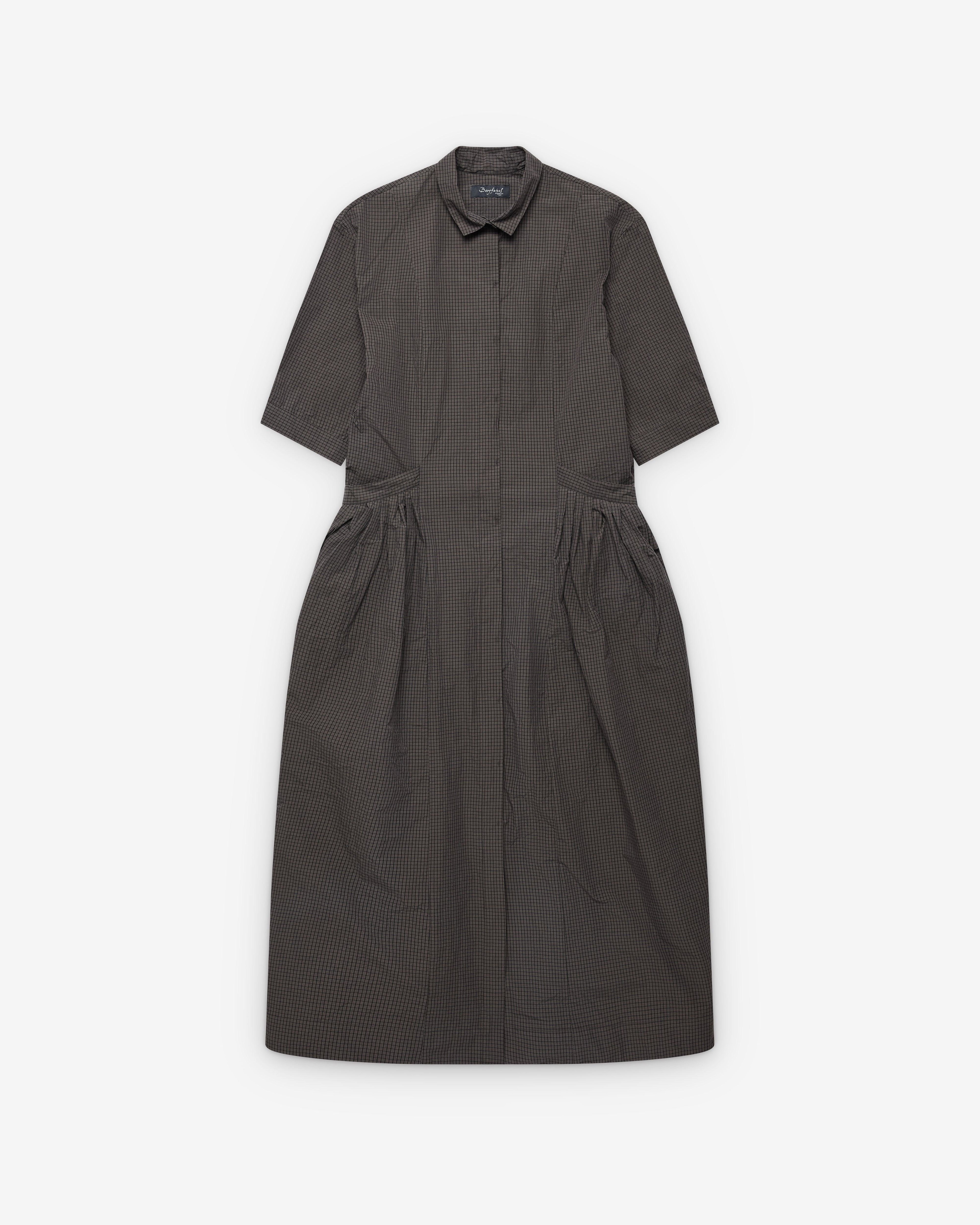 Bergfabel - Women's Sally Dress - (Grey Check) by BERGFABEL
