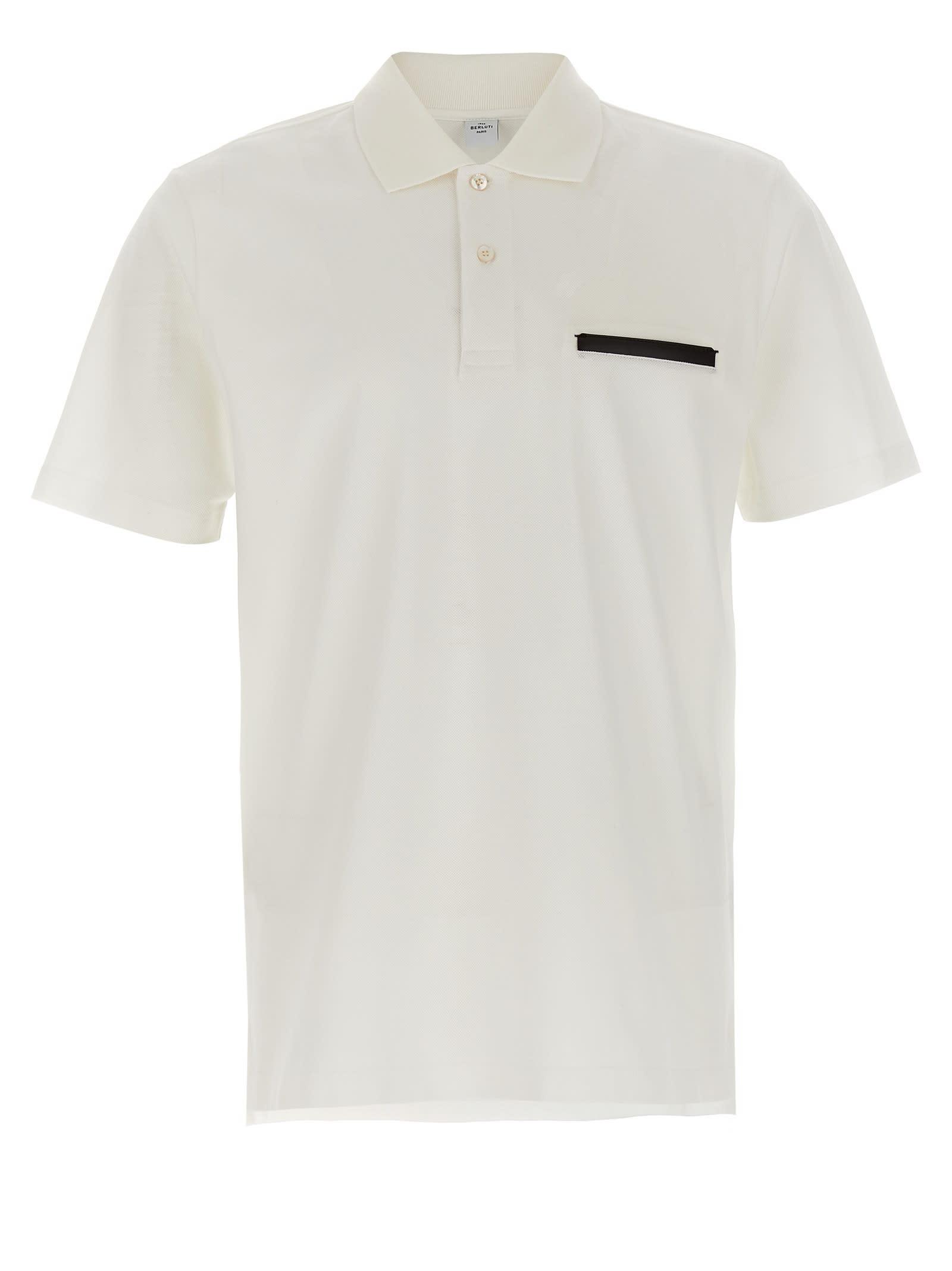Berluti Men's Leather Tab Polo Shirt by BERLUTI