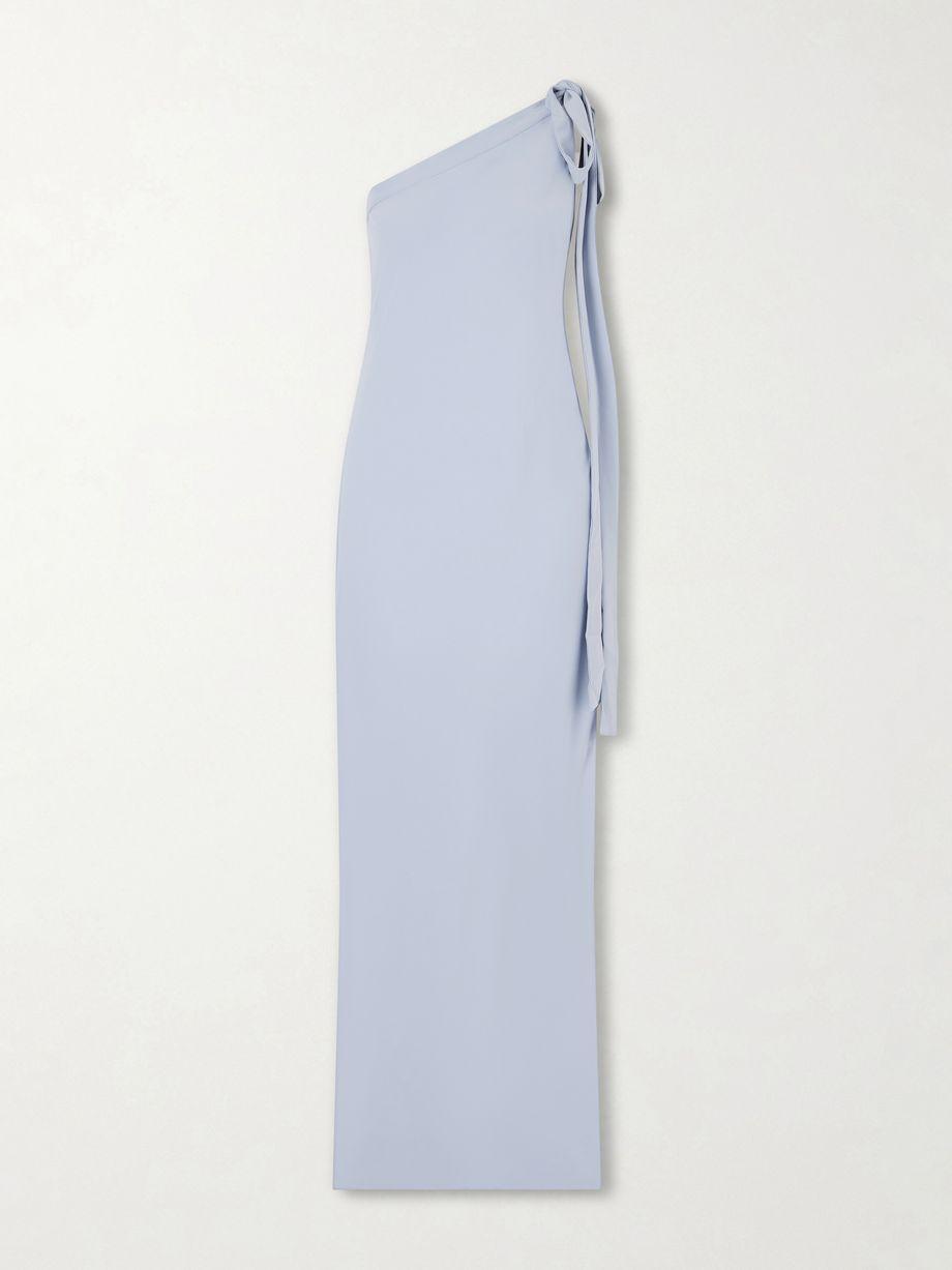Alexander one-shoulder bow-detailed crepe gown by BERNADETTE