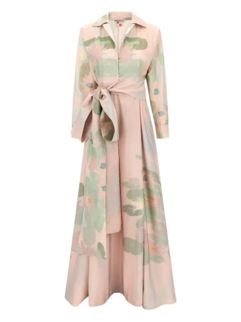 Beatrice floral-pattern maxi shirt dress by BERNADETTE
