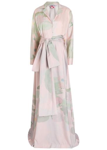 Beatrice printed stretch-cotton maxi shirt dress by BERNADETTE