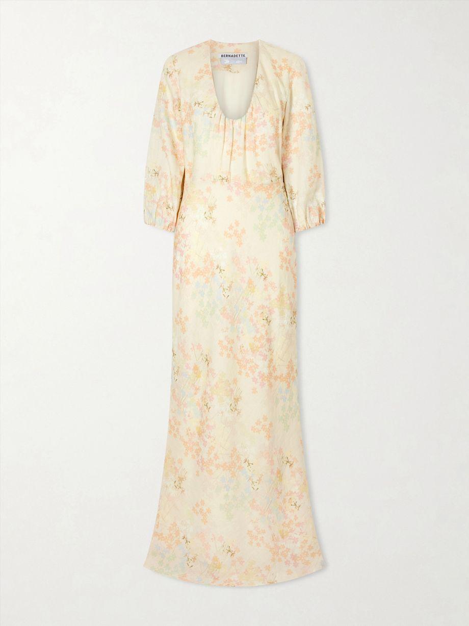 Beau floral-print linen maxi dress by BERNADETTE