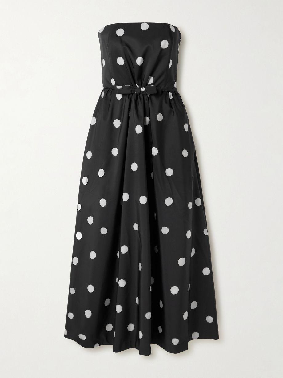 Bodette strapless bow-detailed polka-dot taffeta gown by BERNADETTE