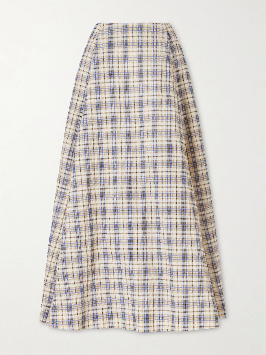 Checked seersucker maxi skirt by BERNADETTE