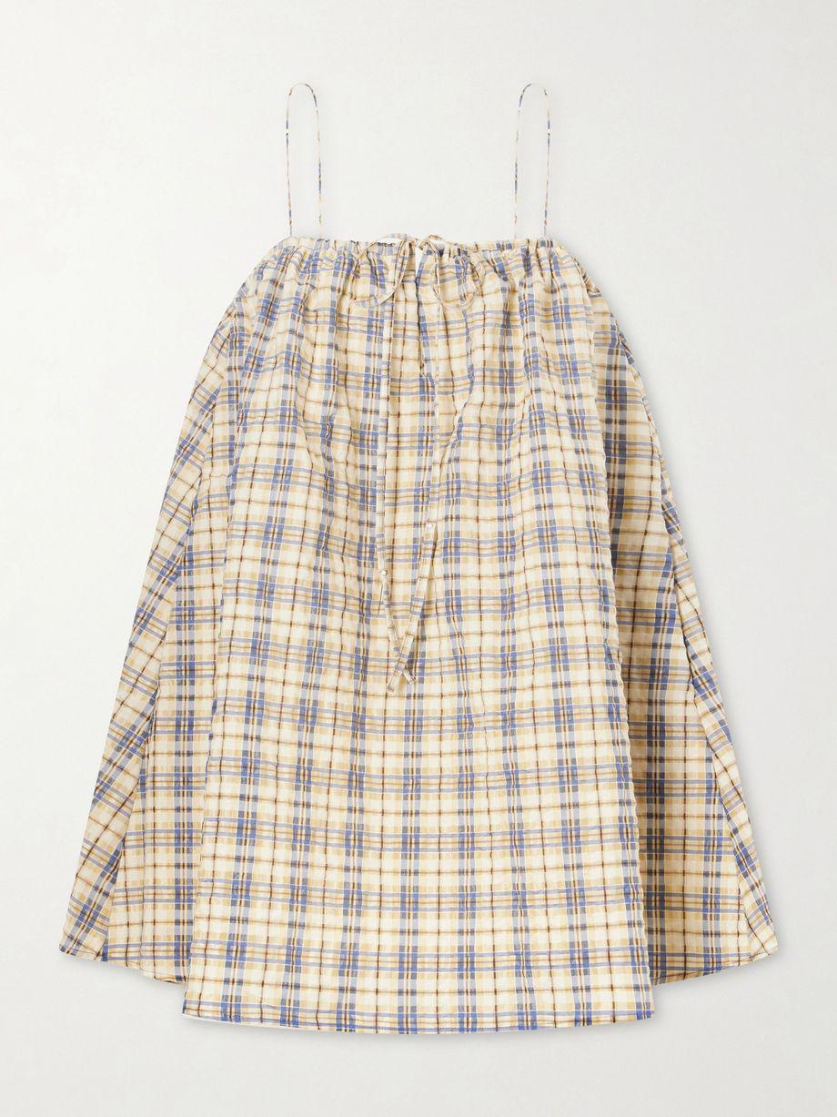 Checked seersucker mini dress by BERNADETTE