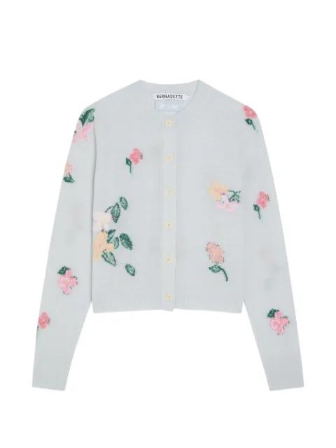 Clemence floral-intarsia cardigan by BERNADETTE