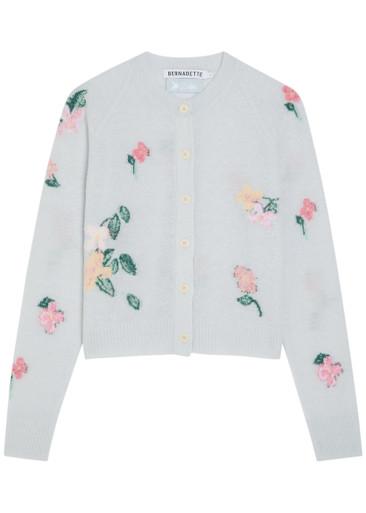 Clemence floral wool-blend cardigan by BERNADETTE