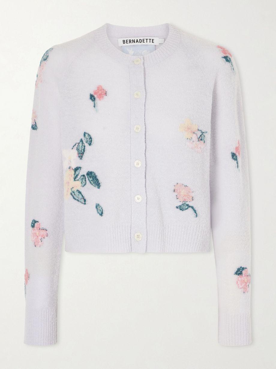 Clemence wool-blend floral-patterned cardigan by BERNADETTE