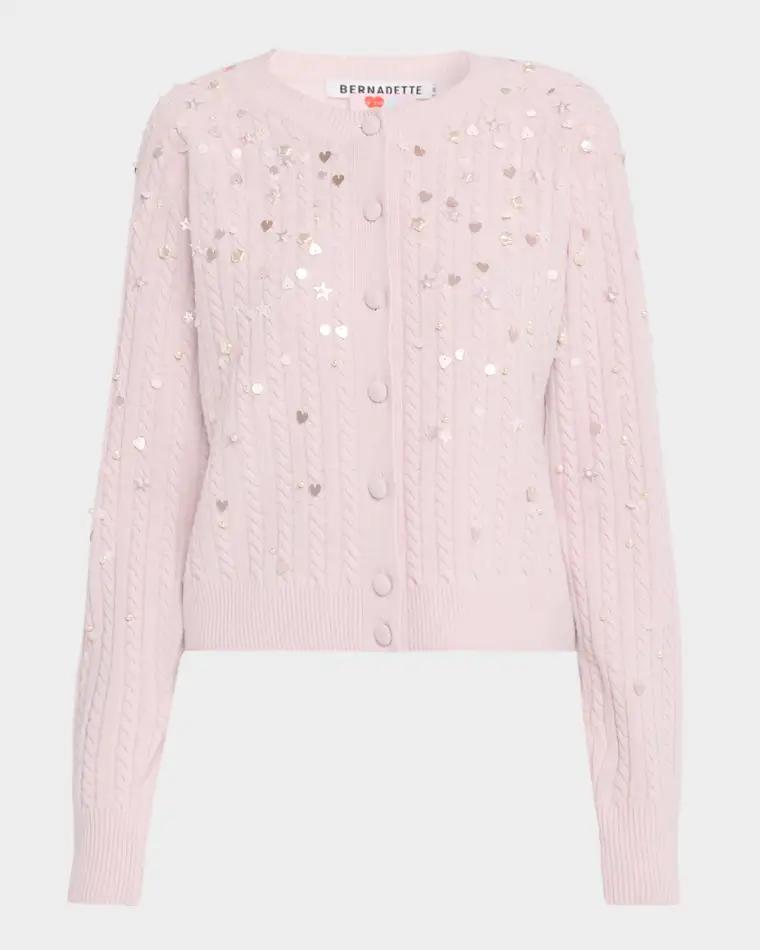Gilbert Embellished Crewneck Cardigan by BERNADETTE