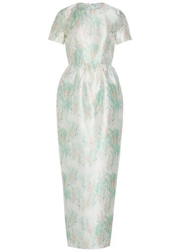 Lexi printed satin maxi dress by BERNADETTE