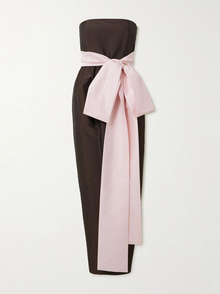 Lina strapless bow-embellished taffeta gown by BERNADETTE
