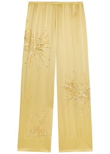 Louis embellished stretch-silk trousers by BERNADETTE