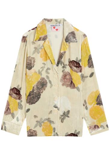 Louis floral-print velour blouse by BERNADETTE