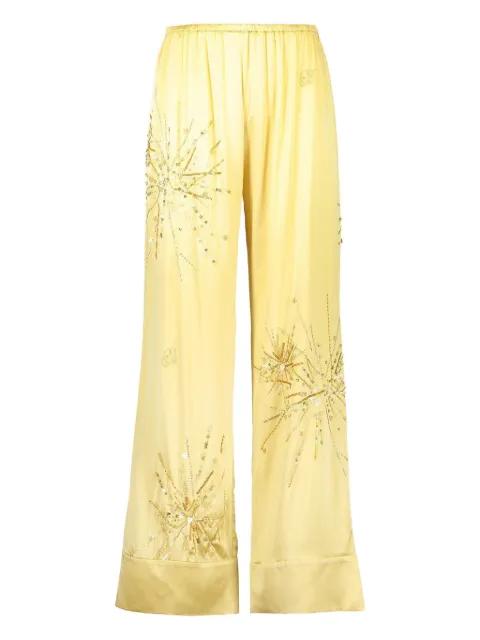 Louis sparkle-embroidery trousers by BERNADETTE