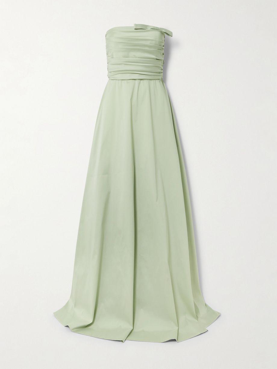 Lucinda strapless bow-detailed taffeta gown by BERNADETTE