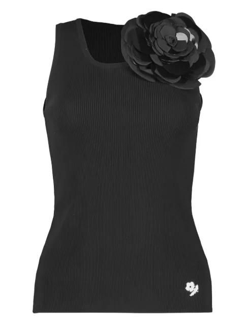 Marcel rose-embellished ribbed tank by BERNADETTE