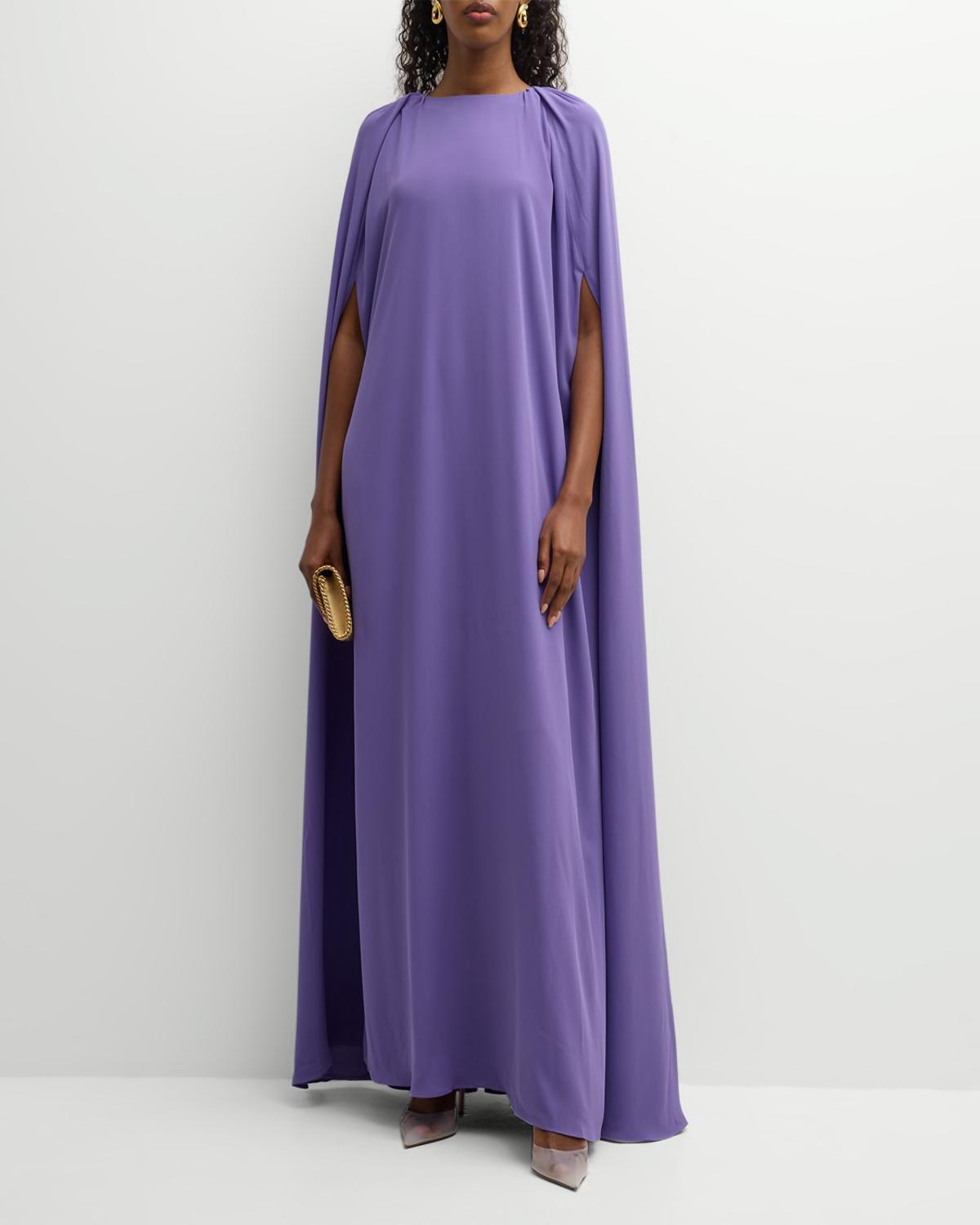 Marco Short-Sleeve Cape Gown by BERNADETTE